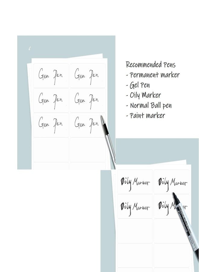 True-Ally ملصقات فينيل بيضاء لؤلؤية مقاومة للماء من ترو-ألي، 160 قطعة (لا تترك أثراً)، مناسبة لبرطمانات ماسون والزجاجات، ملصقات حرفية، ملصقات برطمانات المطبخ، ملصقات زجاجات 5 سم × 3.8 سم (ملصقات مع قلم تحديد دائم) - Image 3